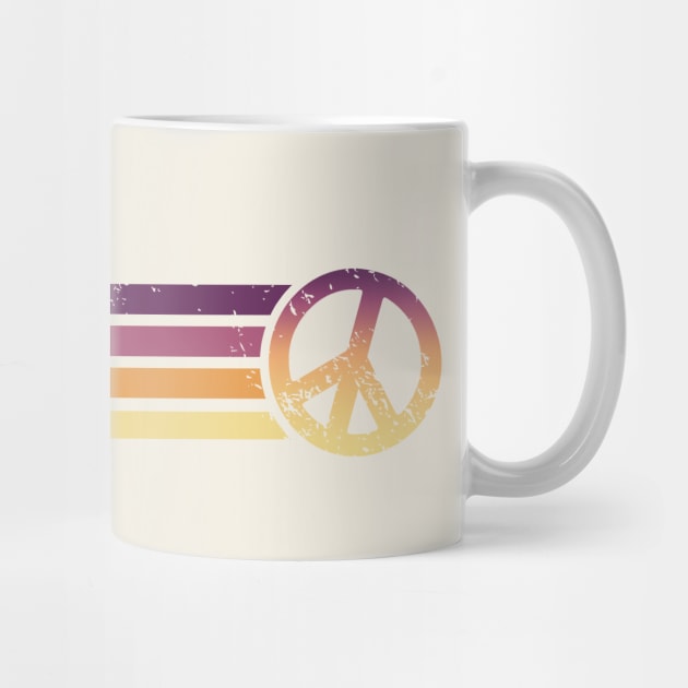 RETRO PEACE STRIPES - 70s Sunrise by Jitterfly